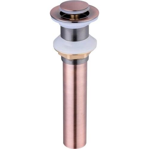 Antique Red Copper Bathroom Basin Sink Pop Up Drain Brass without Overflow Vanity Sink Faucet Waste Drainer