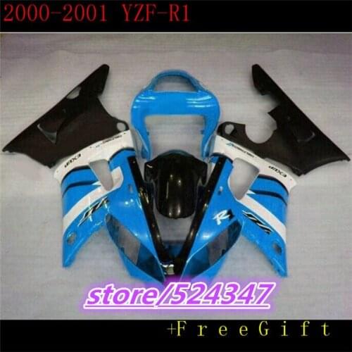 B custom fairing for fairings YZF R1 00 01 YZFR1 2000 2001 yzf 1000 blue black bodyworks aftermarket