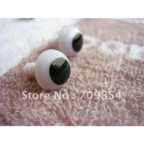 Free shipping!!! 500pcs/lot 12mm white animal round PLASTIC eyes PLUSH BEAR with stem