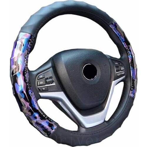 Car Steering Wheel Cover Leather Camouflage style Handlebar cover Sport car styling Fashion Universal Car Accessories New