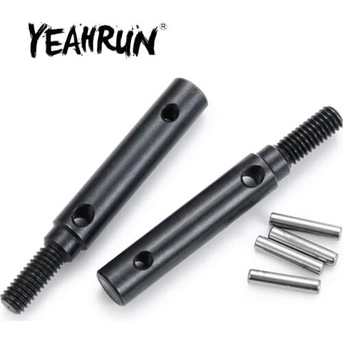 YEAHRUN 1/2Pairs Black Metal Portal Stub Axle Drive Gear Shaft for TRX-4 1/10 RC Crawler Car Upgrade Parts Accessories