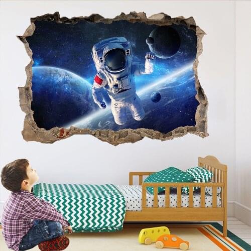 New Star Planet Astronaut 3D Stereo Decorative Painting Wall Sticker Living Room Bedroom Childrens Room KS6700