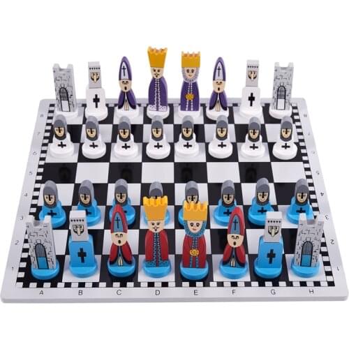 Wooden Chess Childrens Gifts Cartoon Modeling Chess Toys