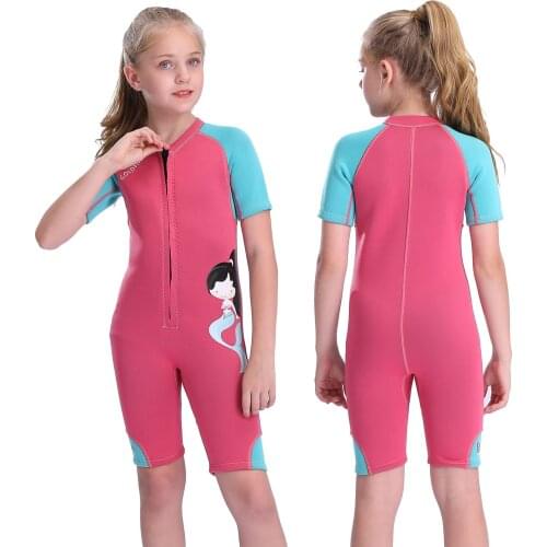 Kids Wetsuits Shorty Youth Wetsuit 2mm Neoprene Swimsuit for Children Girls Toddler Water Aerobics Swimming Diving Surfing