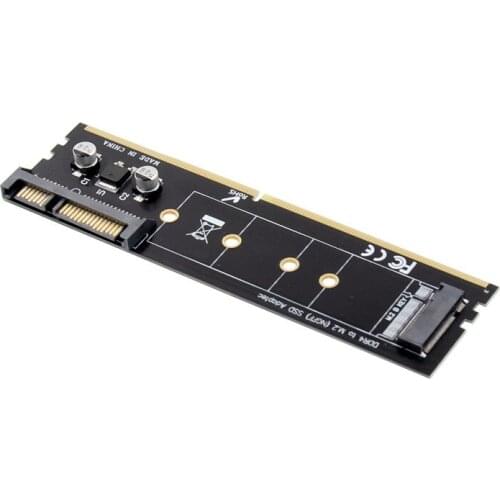 Add On Card DDR4 Memory Slot M.2 SSD To SATA3.0 15+7Pin Expansion Board M.2 NGFF SSD Adapter Riser Controller Converter Card