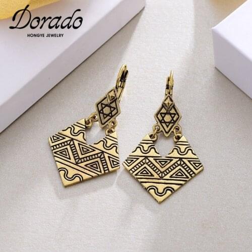 Dorado Vintage Geometric Drop Earrings For Women Party Simple Metal Carved Brincos Jewelry Accessories Wholesale Statement