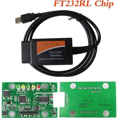 ELM327 USB OBD2 Super FT232RL Chip Car Diagnostic Scanner ELM 327 V1.5 USB OBD 2 Auto Diagnostic Tool EML-327 Support J1850