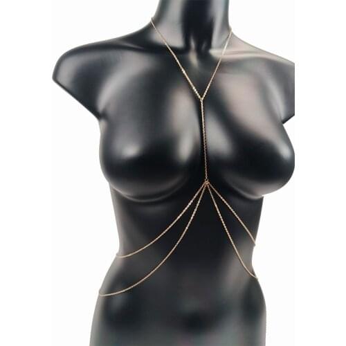 European and American Accessories Womens Double-Layer Fashion Alloy Plating Body Chains Pieces Integrated Chain Body Chains