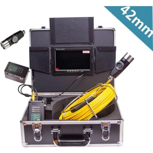 HD CMOS 1000TVL Camera 7" LCD Color Monitor Dual Lens Pipe Internal Inspection Detector IP68 Waterproof 42MM 20M Cable