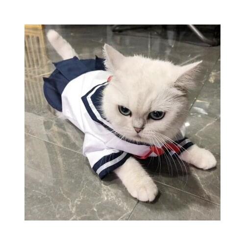Pet Costume JK Uniform Cat Clothes Cat Dog Cute Shirt Skirt Teddy Poodle Princess Skirt dog clothes for small dogs