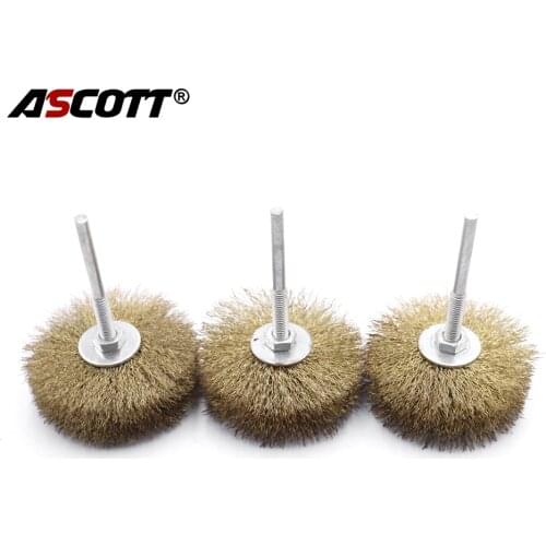 Copper fiber brush woodworking polishing metal wire mop wheel polishing roller shank 6mm for electric hand drill rotary tool