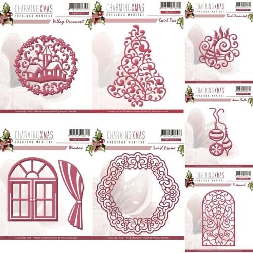 Mmao Crafts Metal Steel Cutting Dies New Christmas leaf frame door Stencil For DIY Scrapbooking Paper/photo Cards Embossing Dies