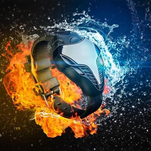 Men Sport Watch Black Color LED Digital Watch relogio masculino Cobra Triangle Dial Silicone Fashion Male Watches reloj mujer