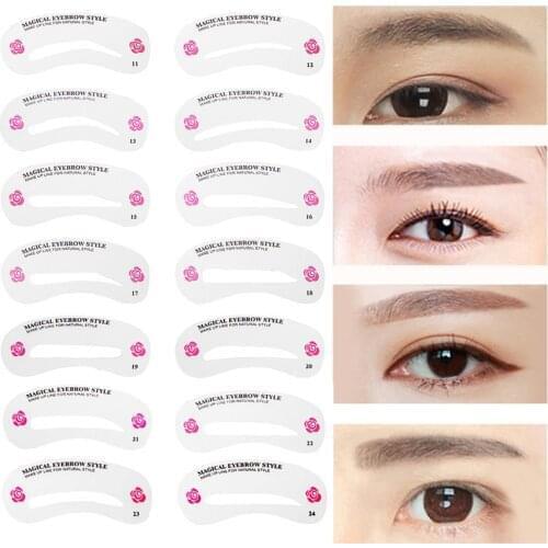 24 Styles Eyebrow Stencils Kit Eye Brow Drawing Guide Eyebrow Shaping Templat Makeup Model Grooming Kit Eye Makeup Shaper