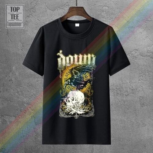 Down Crow Skull Image Black T Shirt Pantera Metal Band Phil Anselmo