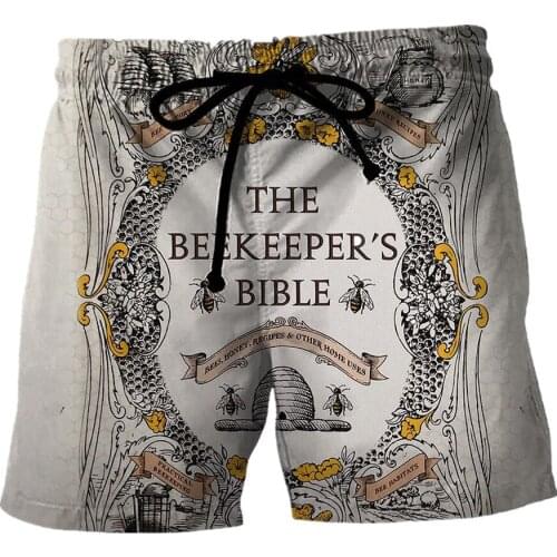 New Fashion Shorts Hardworking Bee 3D Printed Beach Pants Unisex Street Casual Sports Shorts N002