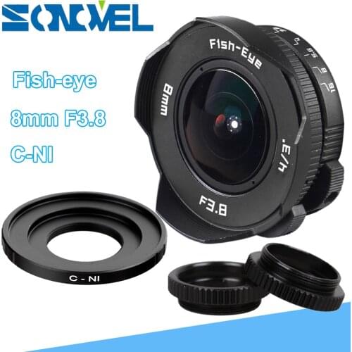 8mm F3.8 Fish-eye CCTV Lens Manual Wide Angle Fisheye Lens Focal length Fish eye Lens Suit For Nikon 1 AW1 S2 J4 V3 J3 V1 J1 J2