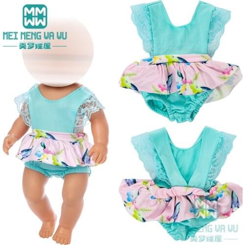 Clothes for doll fit 43cm baby new born doll fashion halter swimsuit, hanging neck swimsuit, home clothes