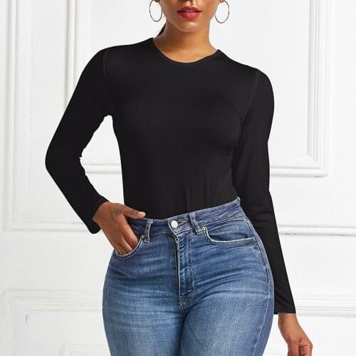 Solid Color New Ladies Jumpsuit Skinny Casual High Quality Sexy Long Sleeved O Neck Beach Fashion Ladies Jumpsuit