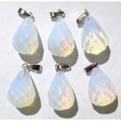 Wholesale 12pcs high quality natural Opal stone teardrop Cut Face pendants For DIY jewelvy making Necklace pendant Accessories