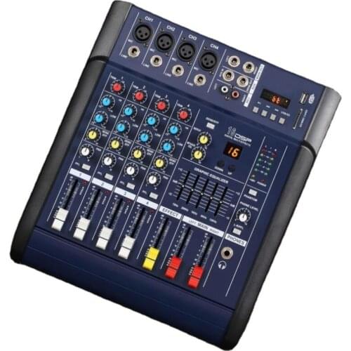 Wholesale Professional 4 Channel Audio Mixer with power Amplifier For Karaoke singing stage DJ Sound Mixing Console