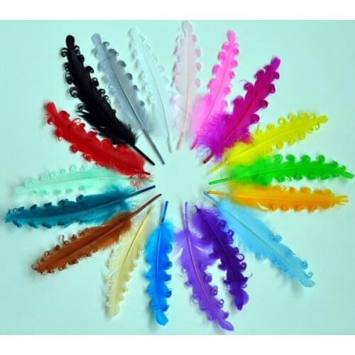 30pcs/lot 18colors Newborn Nagorie Curled Goose Feather For Kids Headbands Unfinished Curly Feathers For Girls Hair Accessories