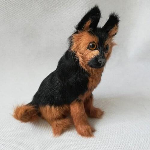 Real life toy Wolfhound about 13x11cm squatting dog hard model home decoration toy birthday gift h1478