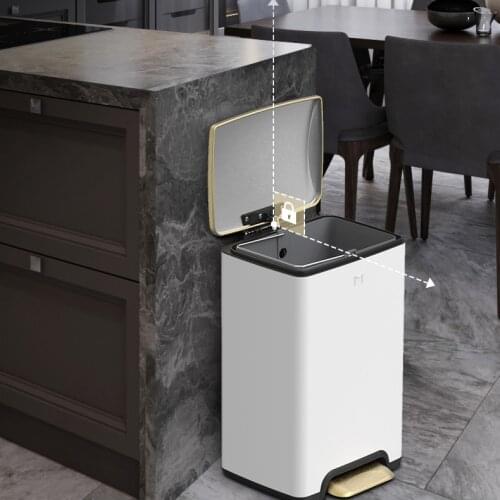 Luxury Creative Trash Bin Stainless Steel Foot Practical Square Trash Can Living Room Cubo Basura Kitchen Accessories DI50LJT