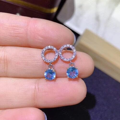 Natural Topa Earrings 925 Silver Womens Earrings Simple and generous gift for girls
