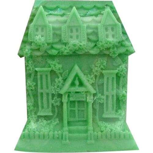 House Silicone Candle Mold For Soap Cake Pudding Jelly Dessert Chocolate Mold Castle Style Handmade Soap Mould S0206FZ