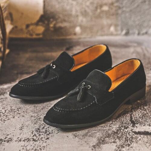 Fashion Slip on Shoes Men Penny Loafers Men Leather Shoes 2021 Dress Shoes Mens Fashion Tassel Zapatos De Vestir De Los Hombres