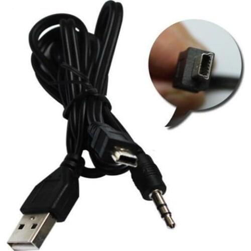 USB 2.0 Charging Cord to Mini USB Male 3.5mm Jack Plug Audio Cable Adapter