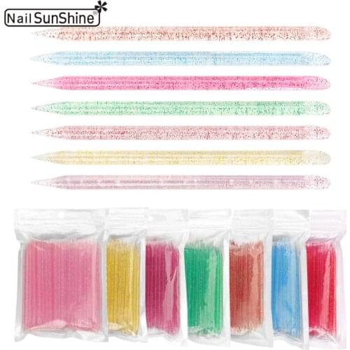 200/300/500 Pcs/Pack Colorful Crystal Cuticle Pusher Dead Skin Remover Dual End Reusable Nail Stick Nail Care Cleaning Tools Kit
