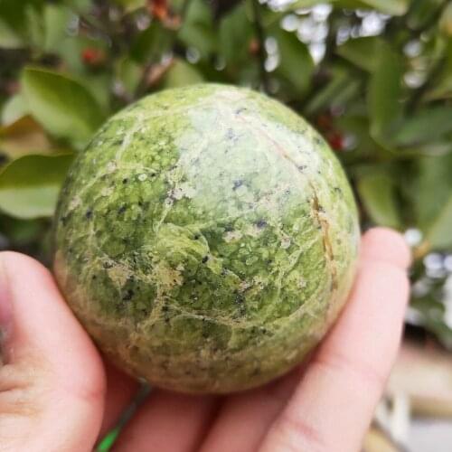 240g Beautiful Quartz ball Natural Green opal crystal ball healing for gift