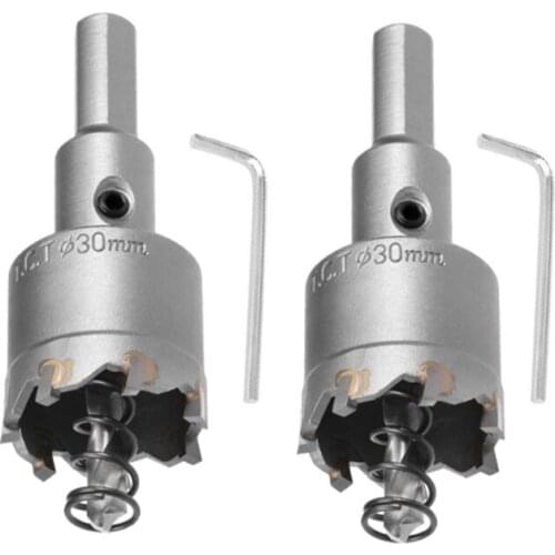 30mm Carbide Hole Cutter Drill Bit for Stainless Steel Alloy 2 Pcs