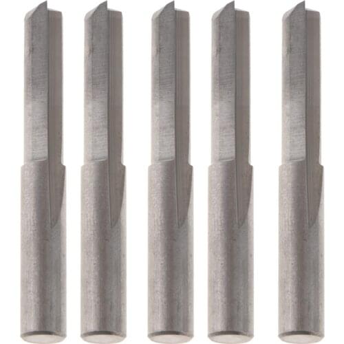 5 Pieces 6mm Shank Tungsten 6mm SHK Double Flute Straight Router Bit Wood Making Tool 22mm