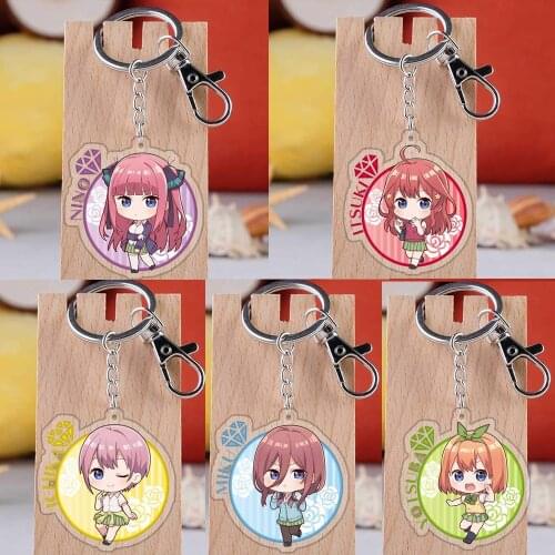 5pcs Cartoon Quintessential Quintuplets Nakano Ichika Nino Miku Yotsuba Itsuki figure Pendant Key chain toys key ring Charms