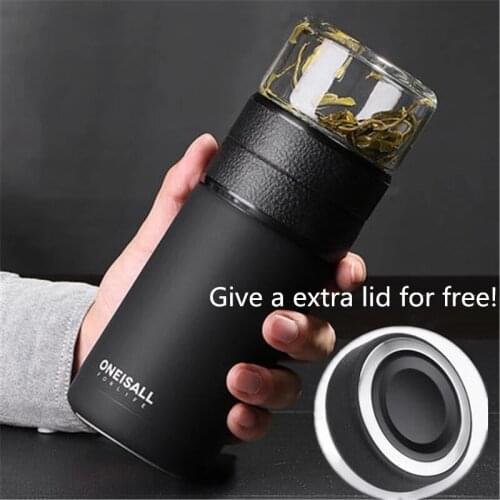 600ML Thermos Bottle Stainless Steel Tea Partition Thermo Cup Glass Tea Strainer Thermos Mug Bottle Vacuum flask Bottles