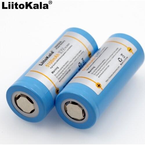 4PCS LiitoKala 26650-55A 5000mAh 26650 Li-ion 3.7v Rechargeable Battery for Flashlight 20A 3.6V Power batteries