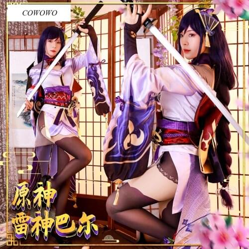Anime! Genshin Impact Raiden Shogun Game Suit Uniform Cosplay Costume Halloween Party Role Play Outfit For Women S-XXL 2021 NEW