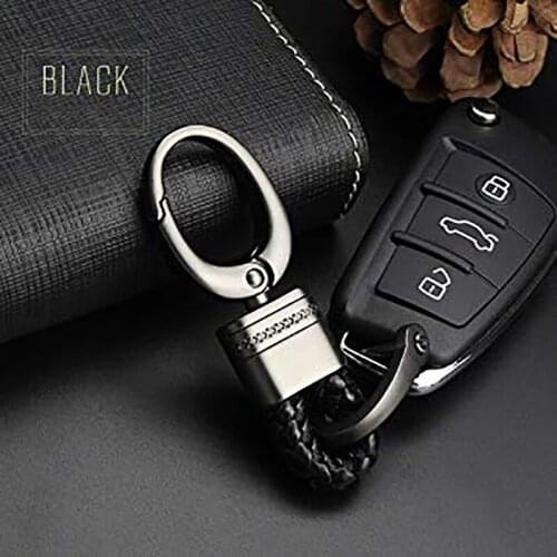 Car Braided Keychain Leather Strap Keyring Accessories Car PU Rope Keyring with Zinc Alloy Gift Creative Auto Accessories