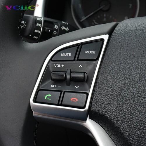 2Pcs/set Car Steering Wheel Sequins Cover Interior Decoration Trim For Hyundai Tucson 3th 2015 2016 LHD ABS Accessories