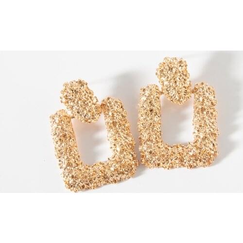 Big Vintage Earrings For Women Gold Color Geometric Statement Earring 2019 Metal Earing Hanging Fashion Jewelry Trend Neoglory