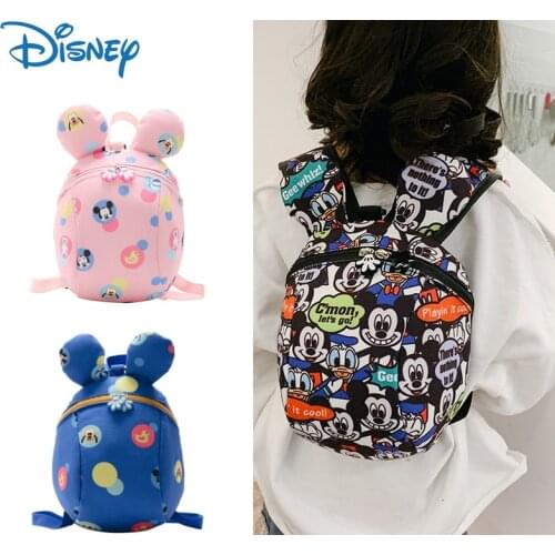 Disney Mickey Mouse Childrens Backpack Cute Anti-lost Schoolbag for Kindergarten Boys Girls Backpack Kids Bags Girls Gifts