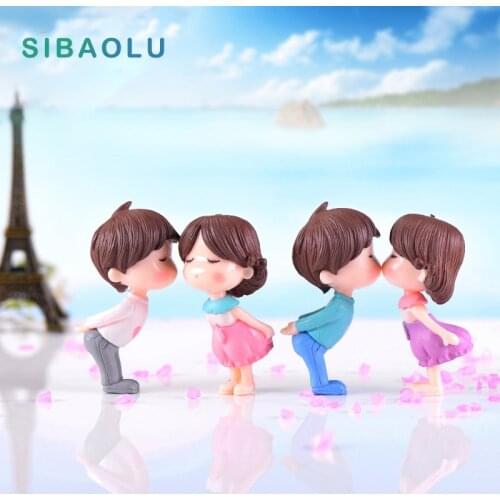 Kissing Lover Figurines Wedding Doll Miniatures Couple models Fairy home decor Garden home Decoration baby toy DIY accessories