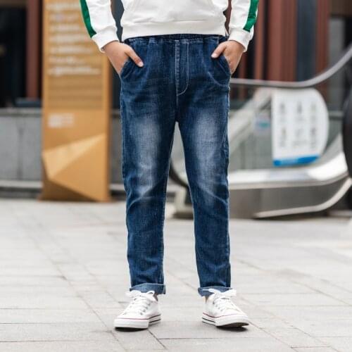 IENENS Kids Boys Clothes Straight Jeans Light Color Jeans Children Denim Long Pants Bottoms Baby Boy Casual Trousers