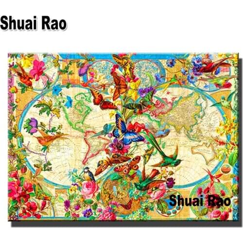 DIY Diamond Embroidery fantasy Retro World Map Classical Art,Diamond Painting Handmade Butterfly Mosaic 5D Home Decor