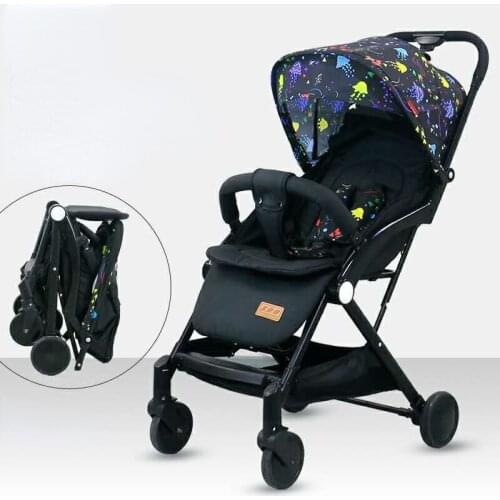 Baby Stroller Portable Foldable Stroller with Pull Rod Pocket Car High Landscape BB Newborn Stroller