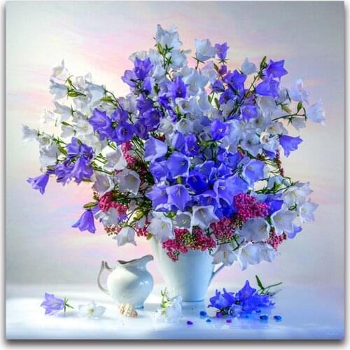 Full Square Diamond embroidery Cross stitch flowers DIY 3D Diamond painting vase Full Round Diamond mosaic Small lily