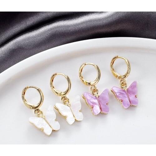 Sweet Girl Earrings Korean Style Temperament Fashion New Earrings Net Red Forest Butterfly Super Fairy Cute Earrings Women